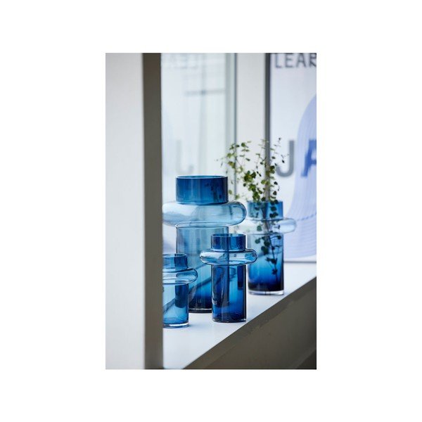 Vază din sticlă Lyngby Glas Tube, înălțime 30 cm, albastru închis-image-1