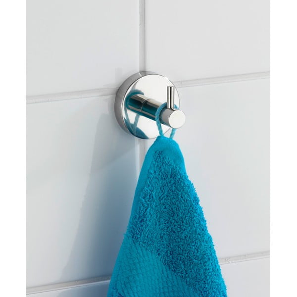 Cârlig argintiu lucios de montat pe perete din oțel inoxidabil Bosio – Wenko-image-3