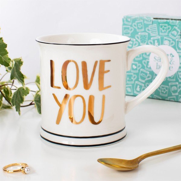 Cană din porțelan Sass & Belle Love You, 400 ml, alb-image-1