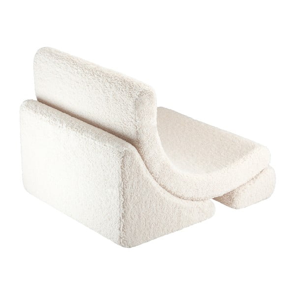 Fotoliu de copii crem cu tapițerie din țesătură bouclé Moon – Wigiwama-image-2