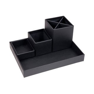 Organizator de birou cu 4 piese pentru instrumente de scris Bigso Box of Sweden Lena, gri închis