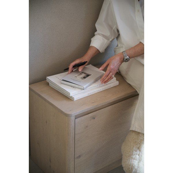 Comodă în culoare naturală deschisă cu aspect de lemn de stejar 180x50x40 cm Melstone – Rowico-image-4
