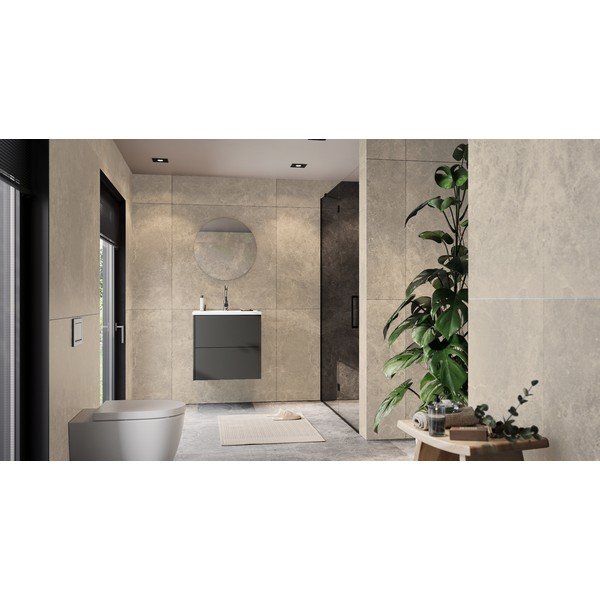 Dulap sub chiuvetă gri antracit suspendat cu aspect mat 61x61 cm Bodera – Germania-image-1