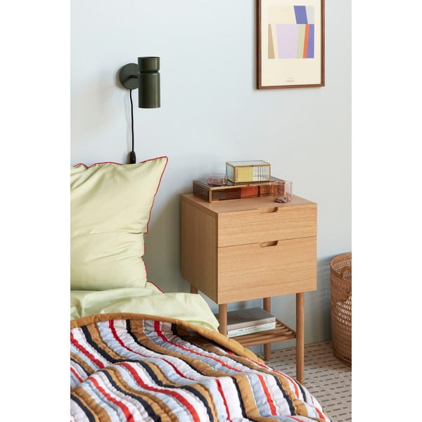Noptieră cu aspect de lemn de stejar Acorn – Hübsch-image-1