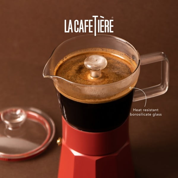 Ceainic roșu mocca din oțel inoxidabil 0,29 l La Cafetiere Verona - Kitchen Craft-image-1