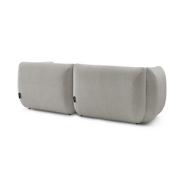 Canapea bej cu tapițerie din catifea reiată  260 cm Lecomte – Bobochic Paris-image-4