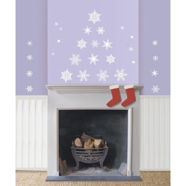 Set 30 autocolante Crăciun Ambiance Christmas White Flakes-image-3