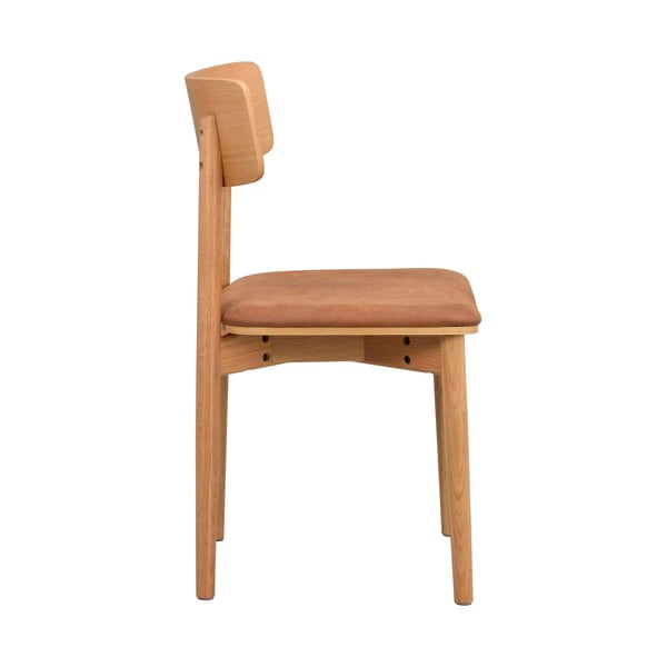 Scaune de dining maro coniac/natural  2 buc. din imitație de piele Wolcott – Rowico-image-4