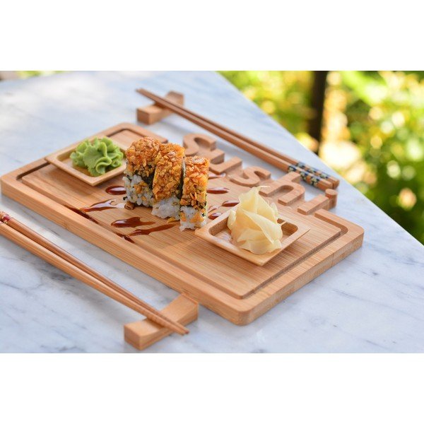 Set platou și bețișoare pentru sushi Bambum-image-1