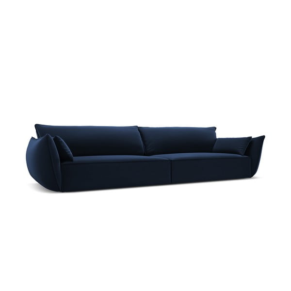 Canapea albastru-închis cu tapițerie din catifea 248 cm Vanda – Mazzini Sofas-image-2