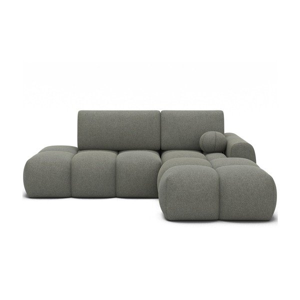 Colțar verde extensibil/cu spațiu de depozitare cu tapițerie din țesătură bouclé (cu colț pe partea dreaptă/cu șezlong) Vittario – ELTAP