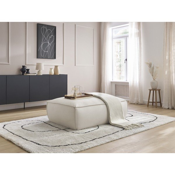 Taburet bej cu tapițerie din imitație de piele Boheme – Bobochic Paris-image-1