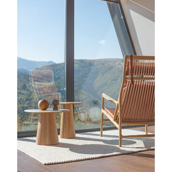 Măsuță auxiliară rotundă din lemn de stejar ø 40 cm Mushroom – Gazzda-image-1