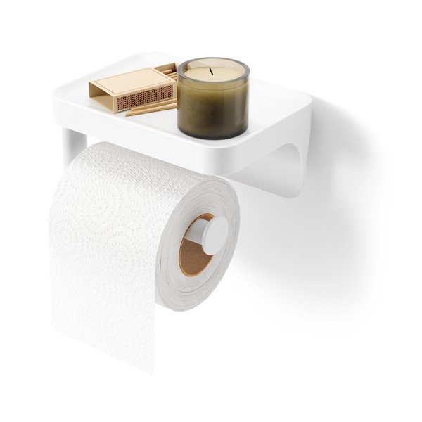 Suport pentru hârtie igienică alb autoadeziv din plastic reciclat Flex Adhesive – Umbra