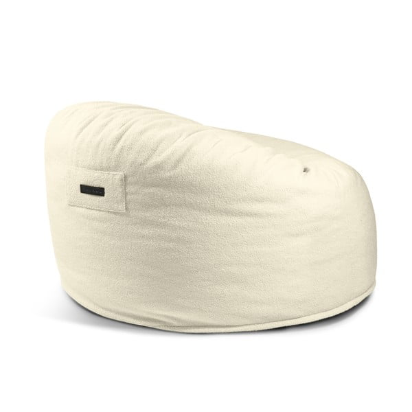 Fotoliu bean bag gri deschis cu tapițerie din țesătură bouclé Om 110 – SLOWDOWN-image-4