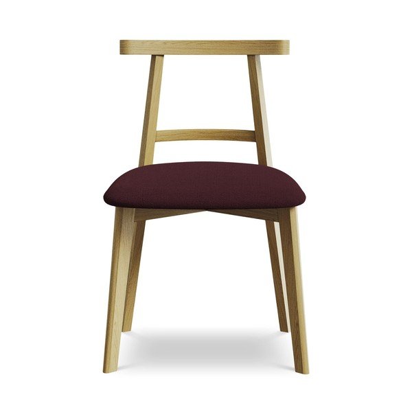 Scaun de dining burgundy din lemn masiv Ohelo – Makamii-image-1