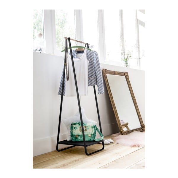 Suport pentru îmbrăcăminte cu raft Compactor Portant Blanc, negru-image-1