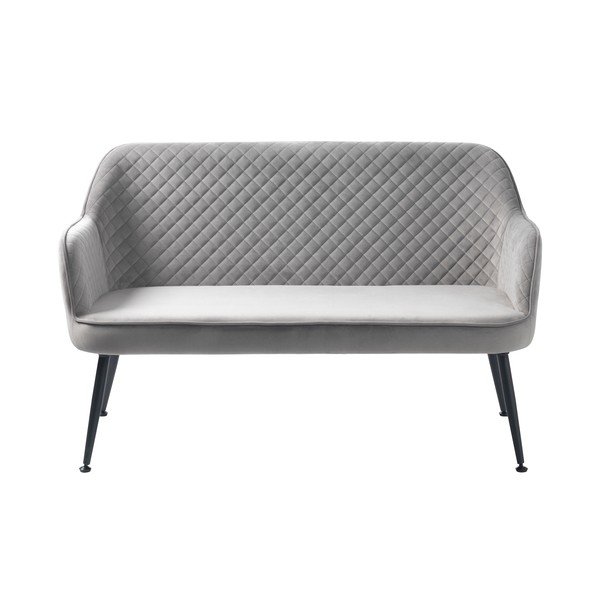 Canapea gri deschis cu tapițerie din catifea 129 cm Berrie – Unique Furniture