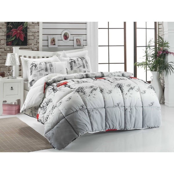 Cuvertură pat dublu Semspare White, 195x215 cm