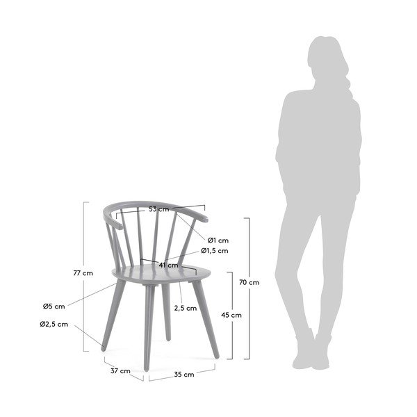 Set 2 scaune La Forma Krise, gri-image-2