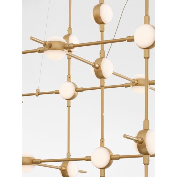 Lustră aurie LED cu intensitate reglabilă din metal cu abajur din sticlă acrilică Atomo – Nova Luce-image-2