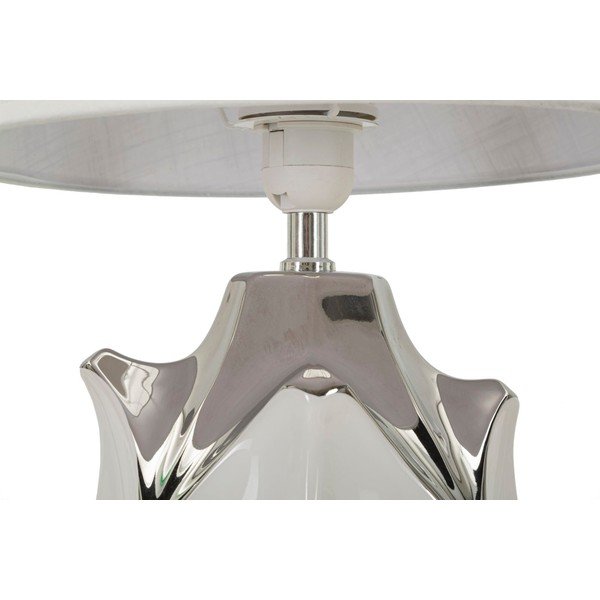 Veioză albă/argintie din ceramică cu abajur textil (înălțime 51 cm) Shiney – Mauro Ferretti-image-4