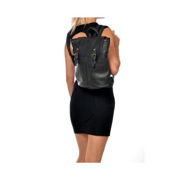 Rucsac din piele Roberta M Misco, negru-image-2