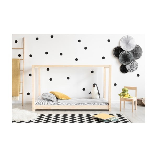 Cadru pat din lemn de pin, în formă de căsuță Adeko Mila KM, 90 x 140 cm-image-1