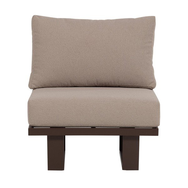 Fotoliu de grădină maro din metal/capitonat Bear – WOOOD-image-2