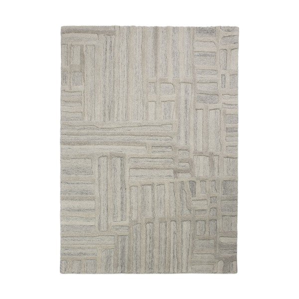 Covor grej țesut manual din lână 160x230 cm Elva  – Flair Rugs