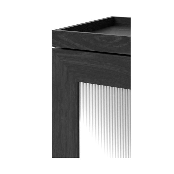 Dulap de baie din lemn de stejar Wireworks Mezza, negru-image-1