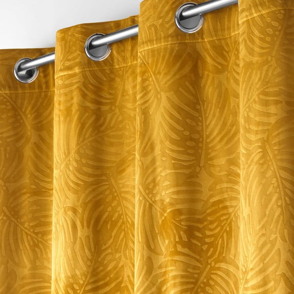 Draperie galbenă din catifea 140x240 cm Analia – douceur d'intérieur-image-1
