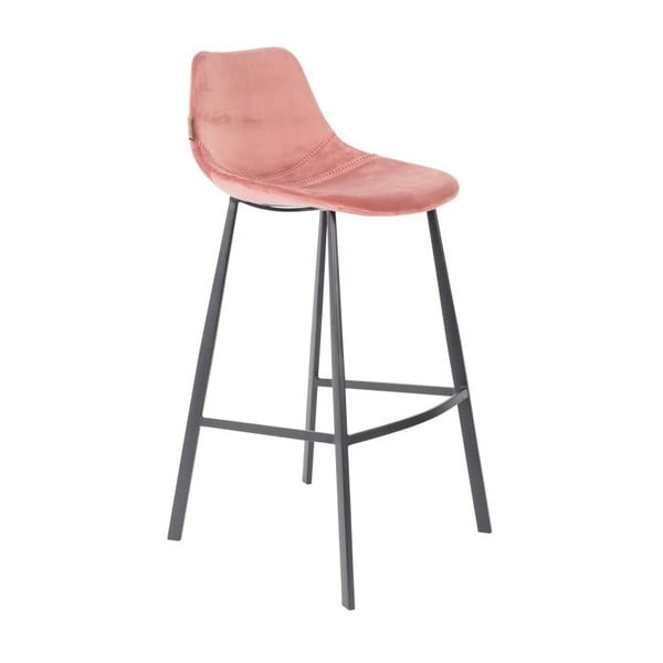Set 2 scaune bar cu tapițerie catifelată Dutchbone, înălțime 106 cm, roz