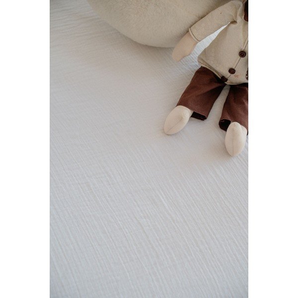 Cearceaf pentru copii alb din muselină pentru pătuț cu elastic 60x120 cm Burumcuk – Mijolnir-image-4