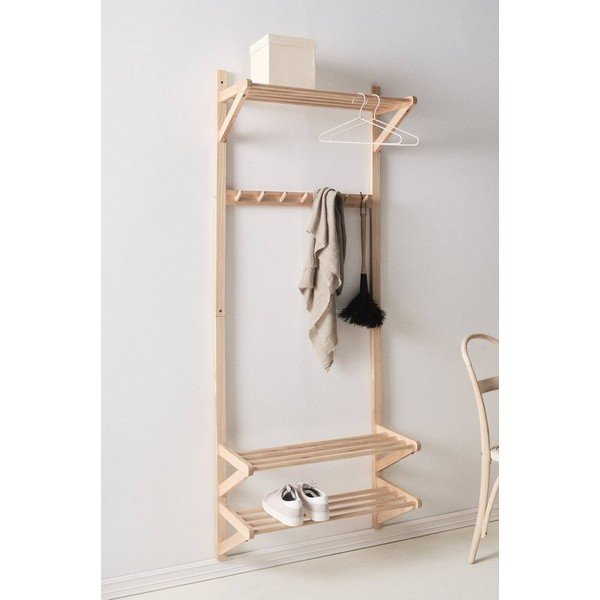 Set pentru hol în culoare naturală deschisă din lemn de pin 75x190x32 cm Cole – Jotex-image-1