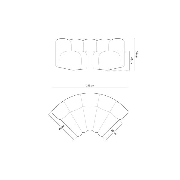 Modul pentru canapea modulară turcoaz cu tapițerie din chenille (cu colț variabil) Lupine – Micadoni -image-4