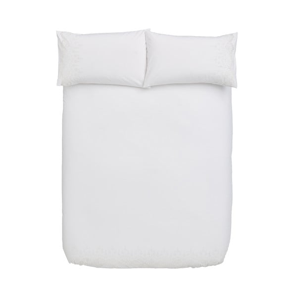 Lenjerie de pat din bumbac Bianca Embroidery Anglaise, 200 x 200 cm, alb