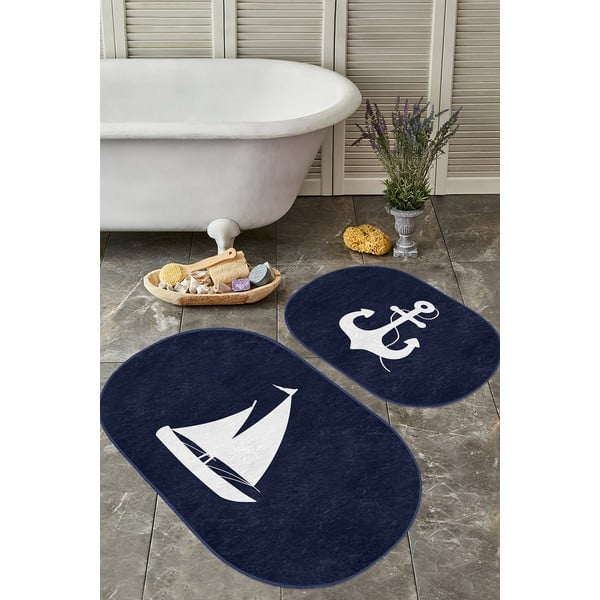 Covorașe de baie albastre 2 buc. 60x100 cm – Mila Home-image-3