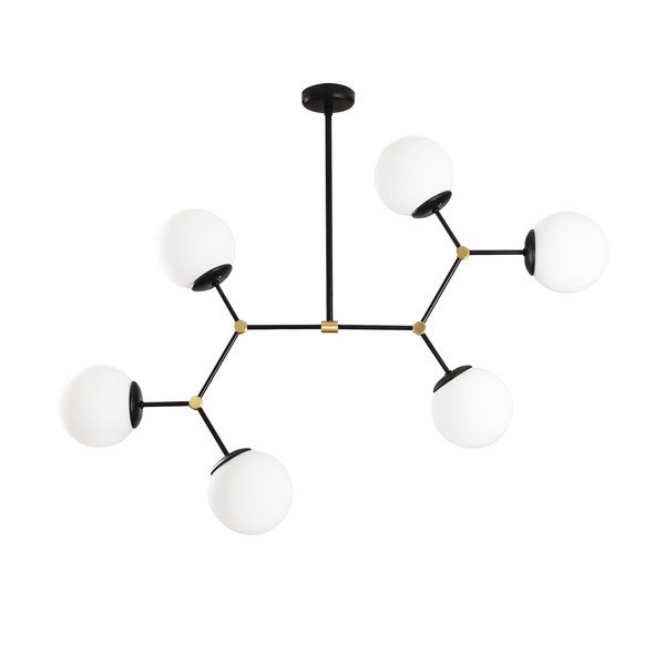 Lustră alb-negru cu abajur din sticlă Damar – Opviq lights-image-2