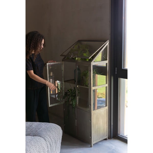 Vitrină gri din metal 64x151x35 cm Monviso – Dutchbone-image-1