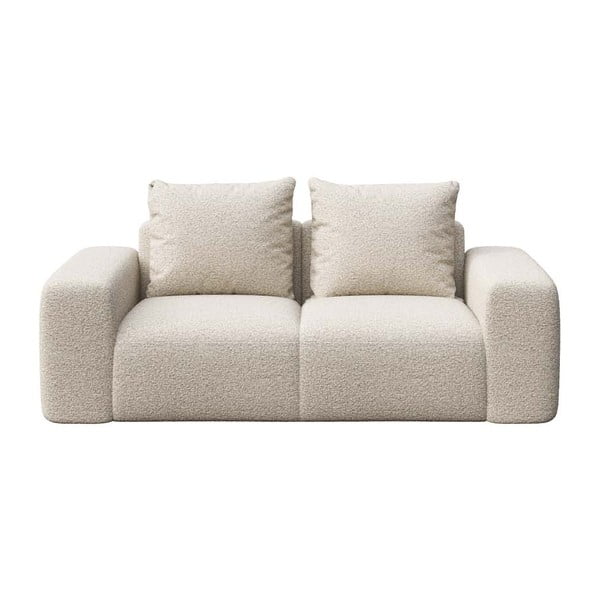 Canapea bej cu tapițerie din stofă bouclé 212 cm Feiro – MESONICA
