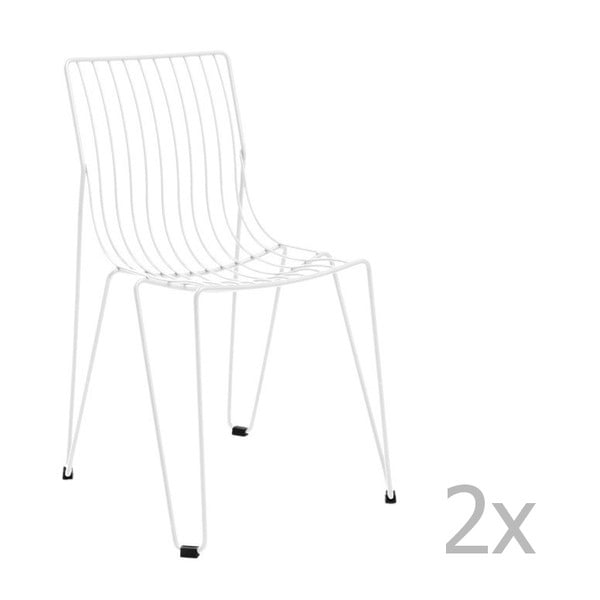 Set 2 scaune de grădină Isimar Monaco, alb