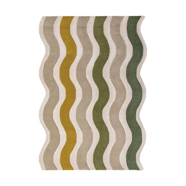 Covor verde/în culoare naturală țesut manual din lână 160x230 cm Cascade Wool – Flair Rugs