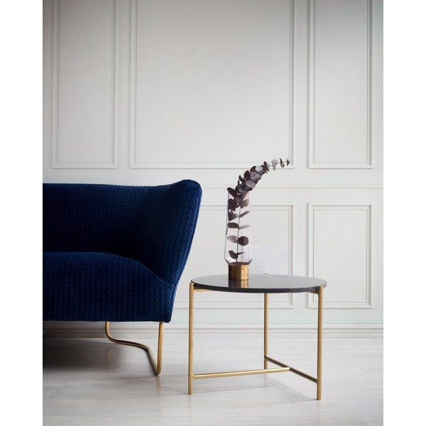 Măsuță de cafea neagră rotundă din marmură ø 50 cm Morgans – Really Nice Things-image-1