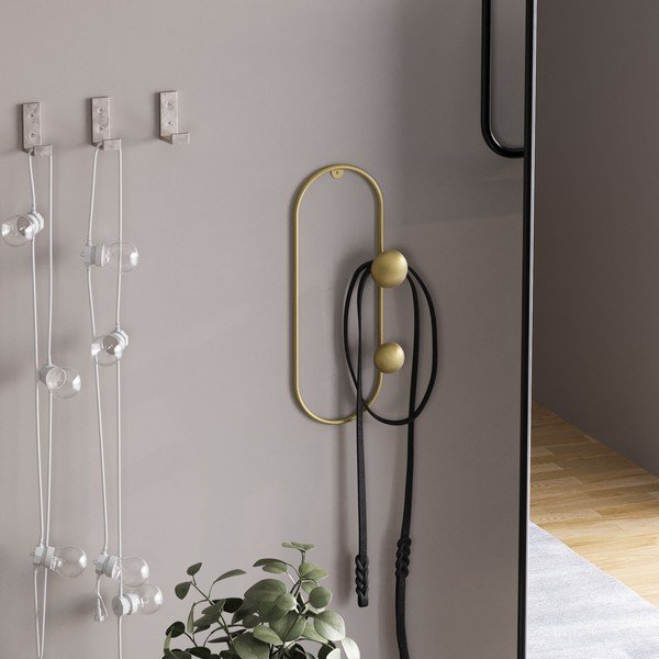 Cuier de perete auriu din metal Dama – Kalune Design-image-2