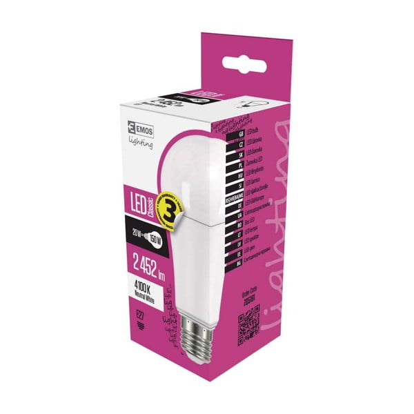 Bec cu LED EMOS Classic A67 Neutral White, 20W E27-image-1