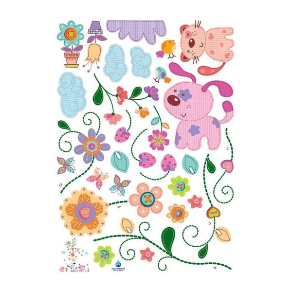 Autocolant Ambiance Colorful Animals and Tree-image-1