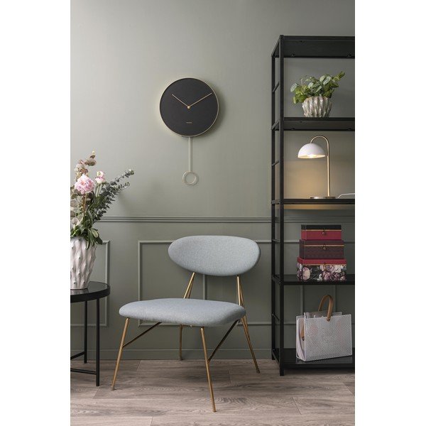 Ceas cu pendul pentru perete Karlsson Pendulum, ø 34 cm, negru-image-1