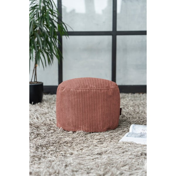 Fotoliu bean bag cărămiziu cu tapițerie din catifea reiată Mini – SLOWDOWN-image-1