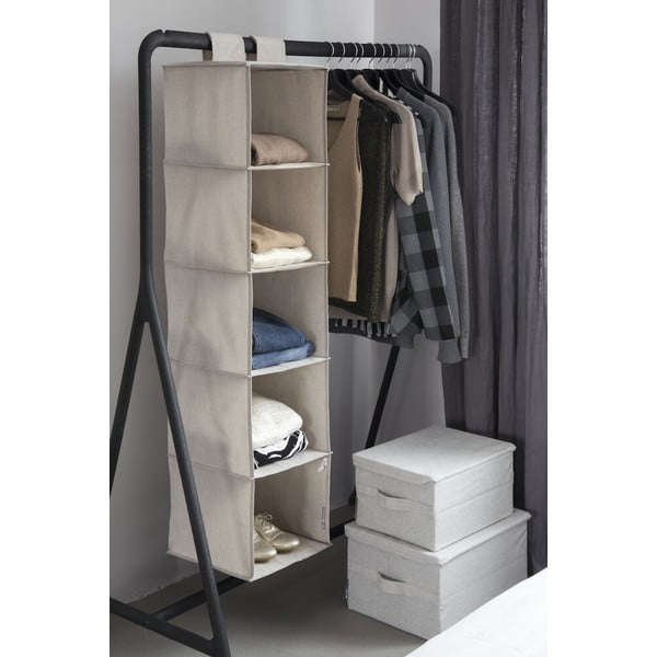 Cutie de depozitare bej din material textil cu capac 35x26x19 cm Soft Storage – Bigso-image-1